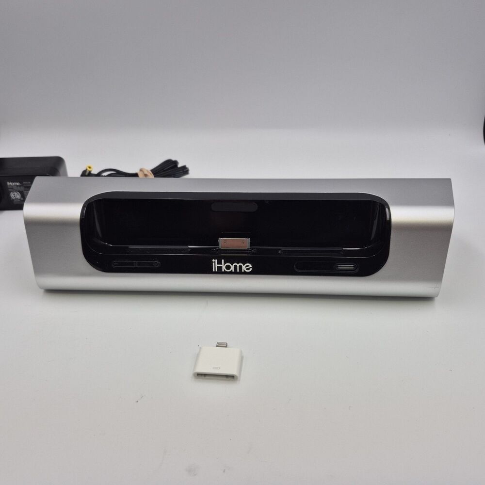 iHome Model iD8 Portable iPhone iPad iPod Dock Speaker w/Power Adapter WORKS